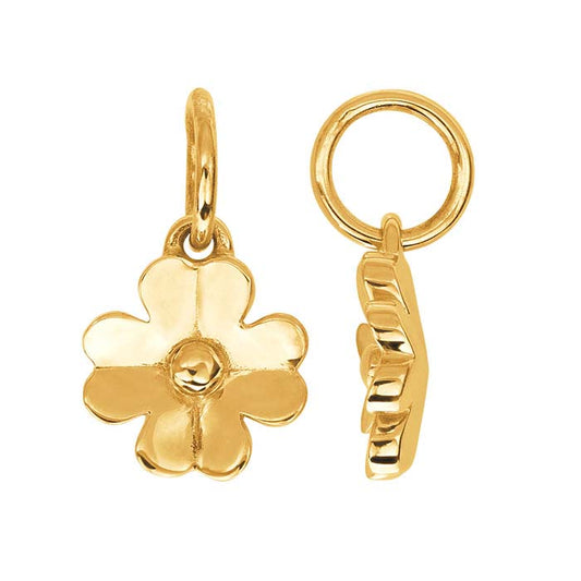 14K Yellow Gold Flower Charm
