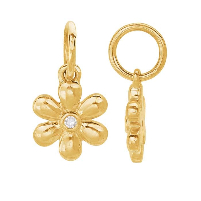 Ciondolo Margherita con Diamanti in Oro Giallo 14K