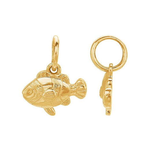 14K Yellow Gold Clownfish Charm