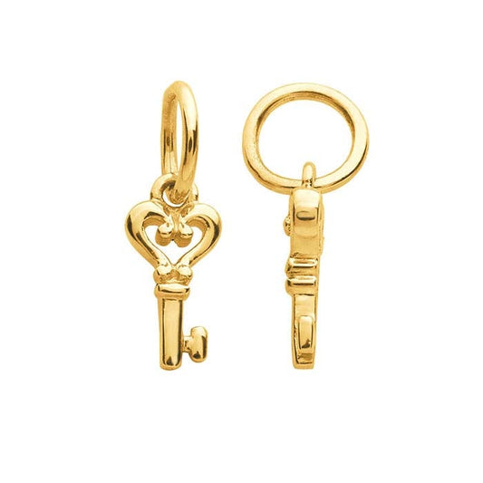 14K Gult Guld Hjärtnyckelberlock