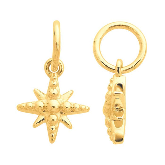 14K Yellow Gold Starburst Charm