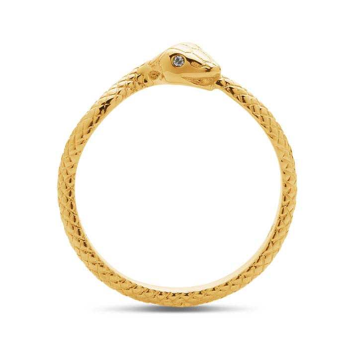 14K Yellow Gold Diamond-Set Ouroboros Ring