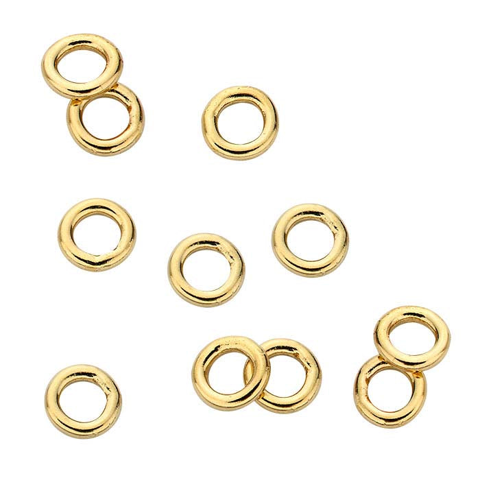Anello chiuso rotondo 14/20 in oro giallo riempito, 3,72 mm