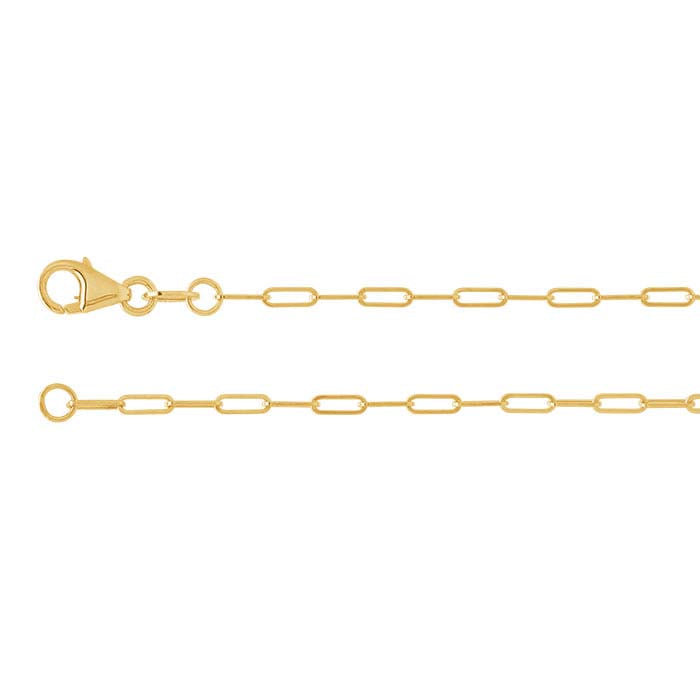 14K Yellow Gold Oval Cable Chain with Baguette Gemstones