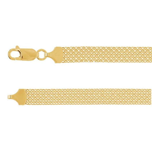 14K Yellow Gold 7mm Bismark Chain