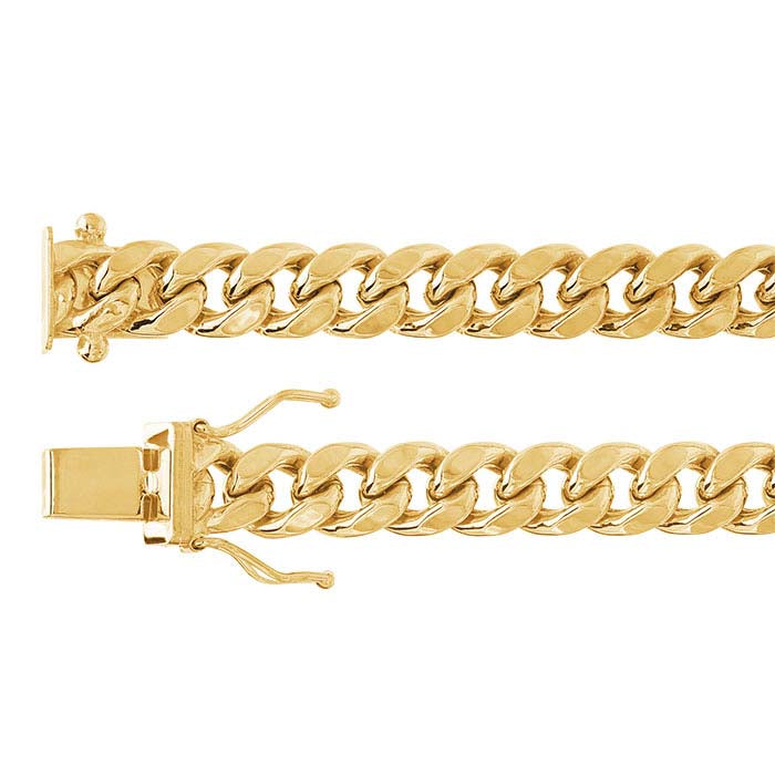 10K Yellow Gold Hollow Miami Cuban Chain