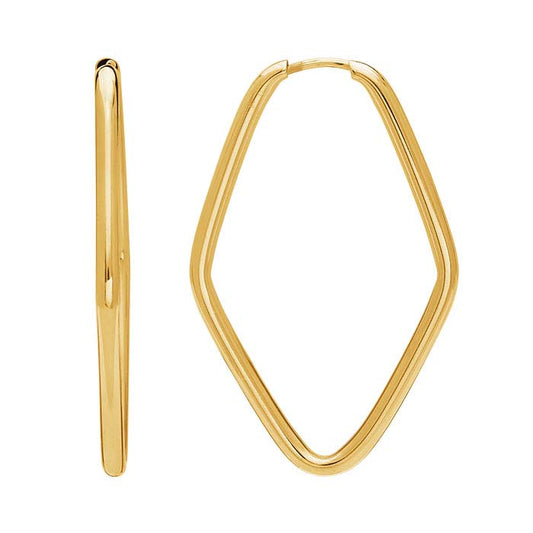 14K Yellow Gold 2 x 35.6mm Marquise Endless Hoop Earring