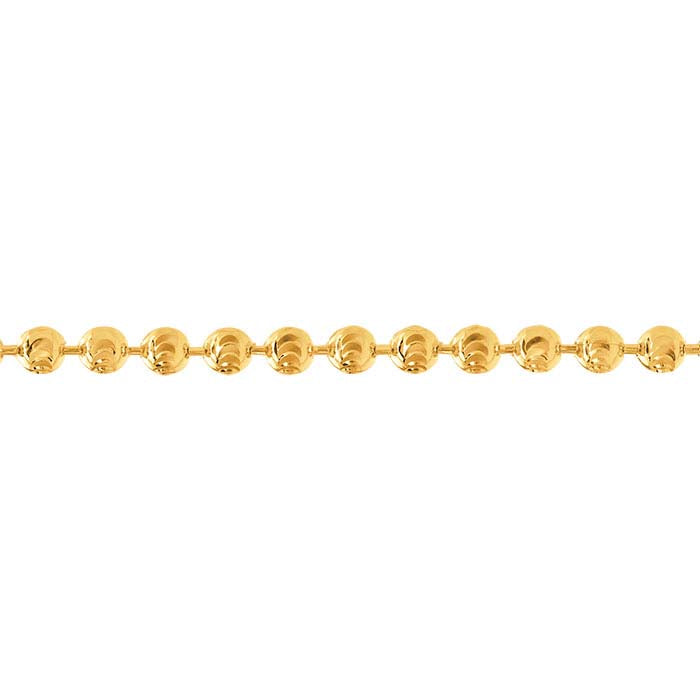 14K Yellow Gold 2mm Moon-Cut Bead Chain