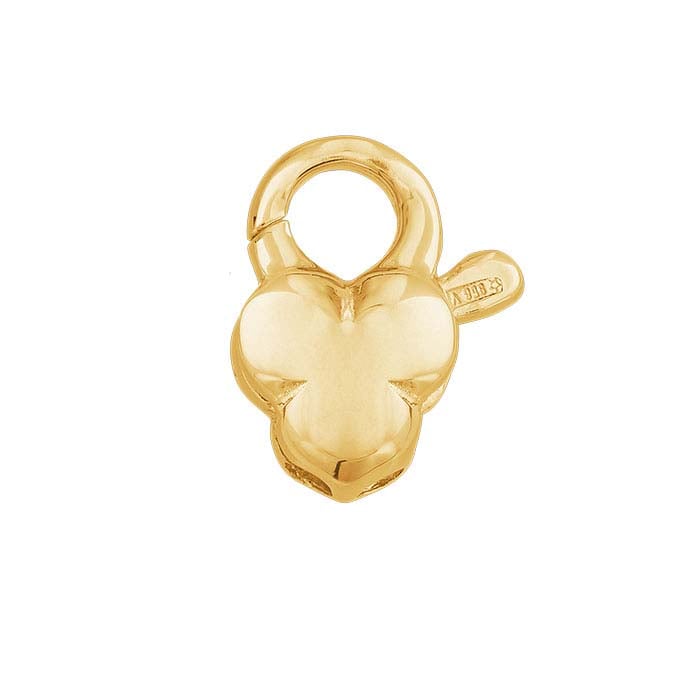 Chiusura a moschettone trifoglio 14K oro giallo 10 x 7,6 mm