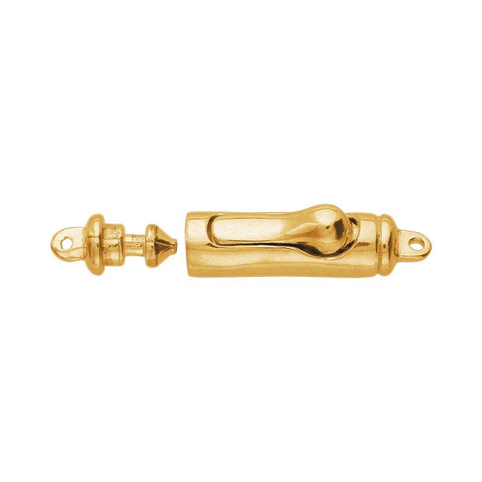 14K Gult Guld 16,3 x 3,5 mm Tryck- och Släpplås