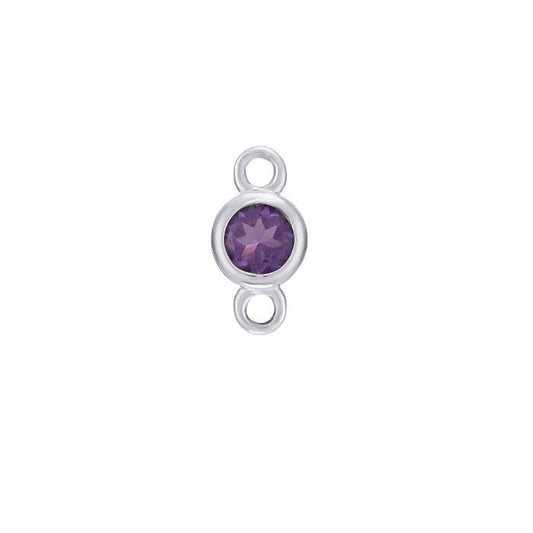 14K White Gold 2.5mm Amethyst-Set Link Component