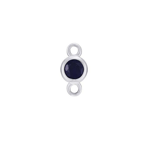 14K Vitt Guld 2,5 mm Labbodlad Safir-Satt Länkkomponent