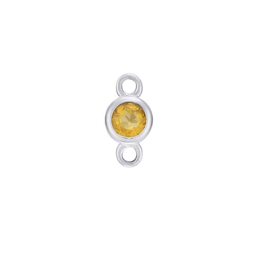 14K Vitt Guld 2,5 mm Citrin-Satt Länkkomponent