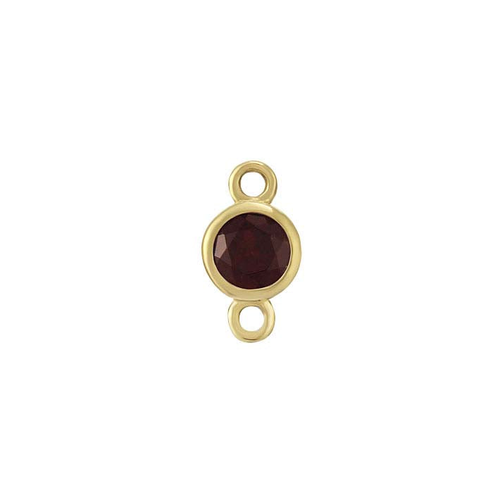 14K Yellow Gold 3mm Garnet-Set Link Component