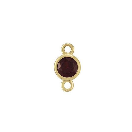 14K Yellow Gold 3mm Garnet-Set Link Component
