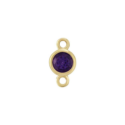 14K Yellow Gold 3mm Amethyst-Set Link Component