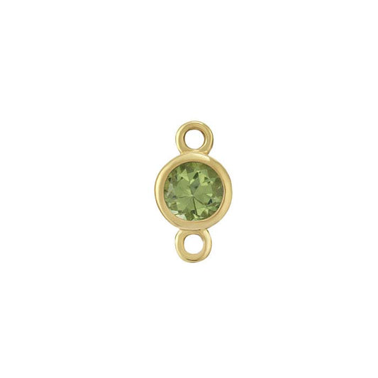 14K Yellow Gold 3mm Peridot-Set Link Component