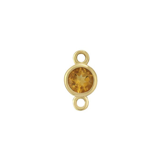 14K Yellow Gold 3mm Citrine-Set Link Component