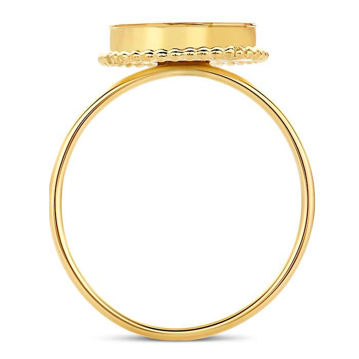 14/20 Guld-Fylld 10mm Pärlad Rund Cabochon Ringfattning