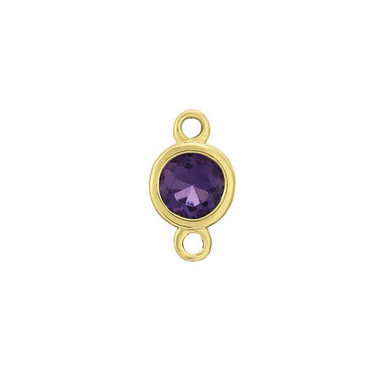 14K Yellow Gold 3.5mm Amethyst-Set Link Component