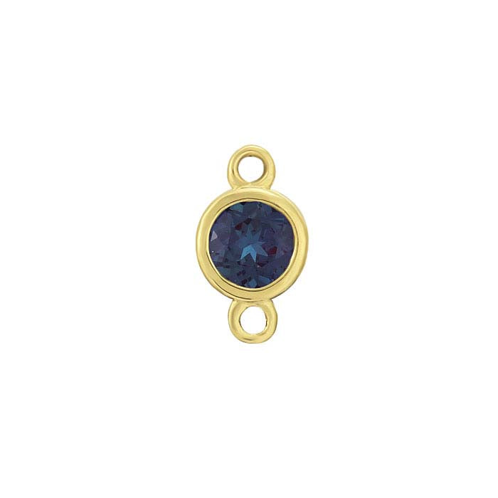14K Yellow Gold 3.5mm Lab-Grown Alexandrite-Set Link Component