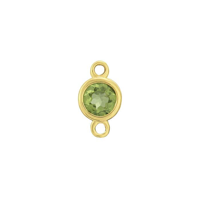 14K Yellow Gold 3.5mm Peridot-Set Link Component