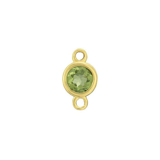 14K Yellow Gold 3.5mm Peridot-Set Link Component