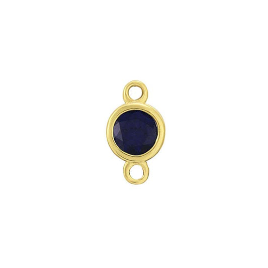 14K Yellow Gold 3.5mm Lab-Grown Sapphire-Set Link Component