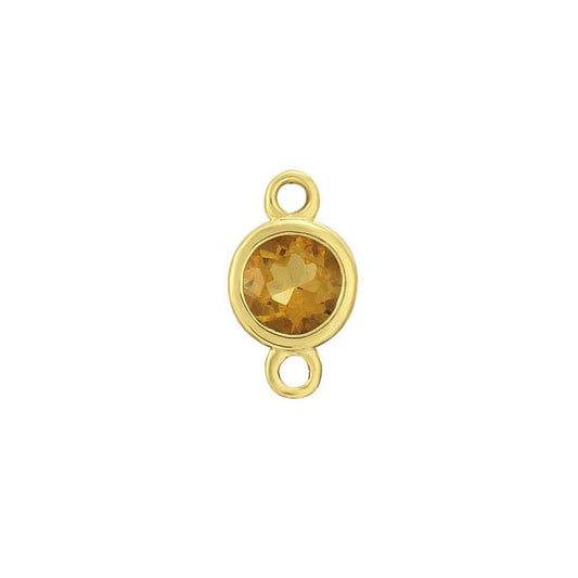 14K Yellow Gold 3.5mm Citrine-Set Link Component