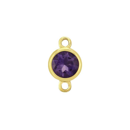 14K Yellow Gold 4mm Amethyst-Set Link Component