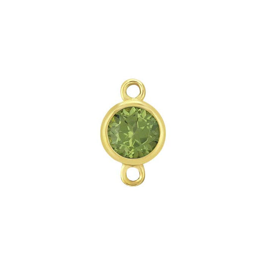 14K Yellow Gold 4mm Peridot-Set Link Component