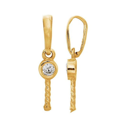 14K Yellow Gold Diamond-Set Pearl Pendant Mounting