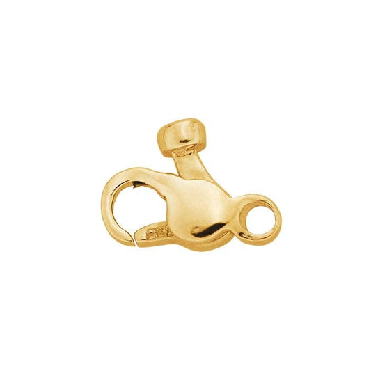 Chiusura a moschettone in oro giallo 14K 9,2 x 6,68 mm con diamanti incastonati e anello chiuso