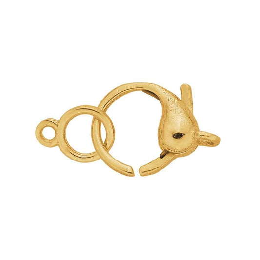 Chiusura a moschettone in oro giallo 14K 16,5 x 7,5 mm con anello chiuso