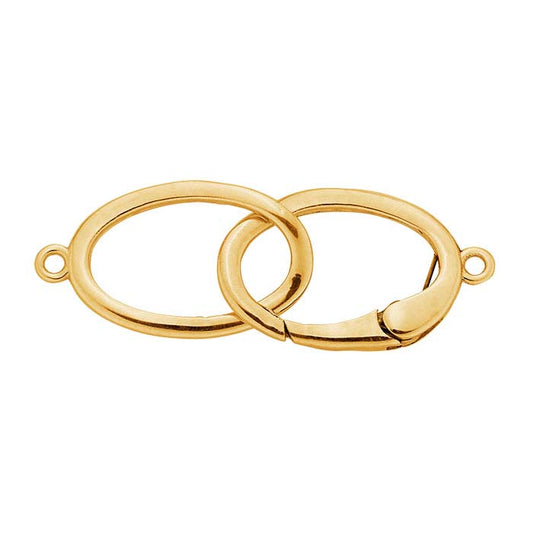 Zapięcie hak i oczko z żółtego złota 14K, 32,9 x 10,2 mm