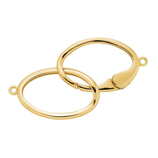 Zapięcie hak i oczko z żółtego złota 14K, 43 x 12,9 mm