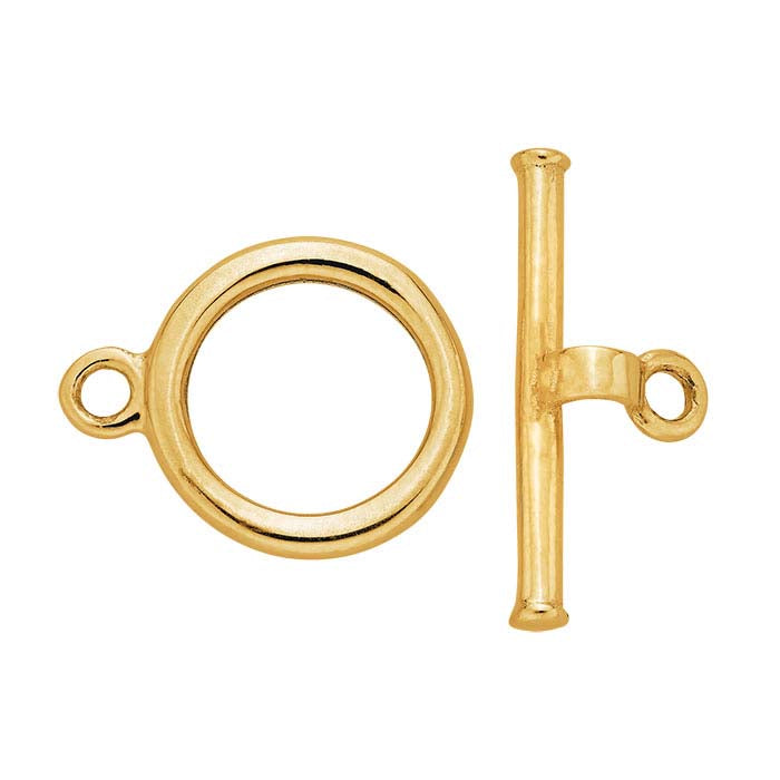 14K Gult Guld 14,9 x 9,6 mm Flat-End Toggle Lås