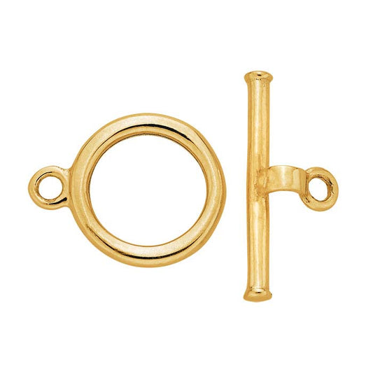 Chiusura a T a estremità piatta in oro giallo 14K 14,9 x 9,6 mm