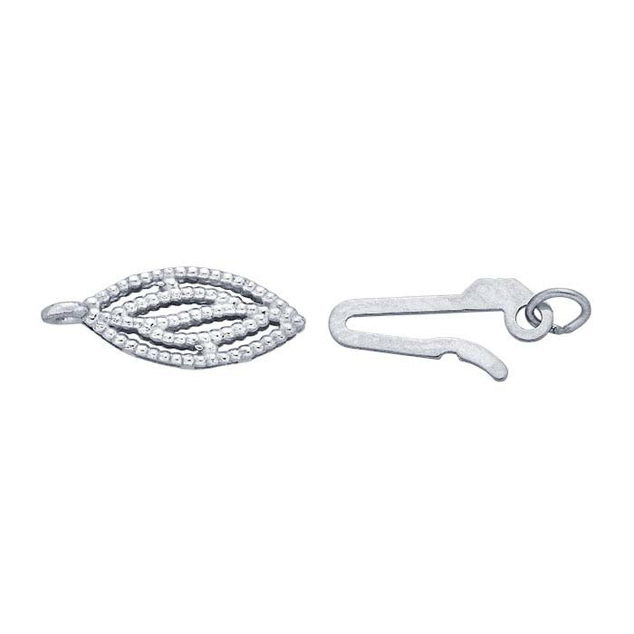 14K White Gold Marquise Filigree Safety Clasp
