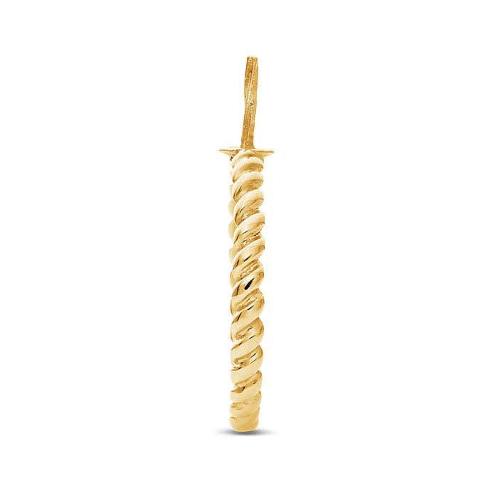 14K Yellow Gold Twist Band Pearl Ring Mounting
