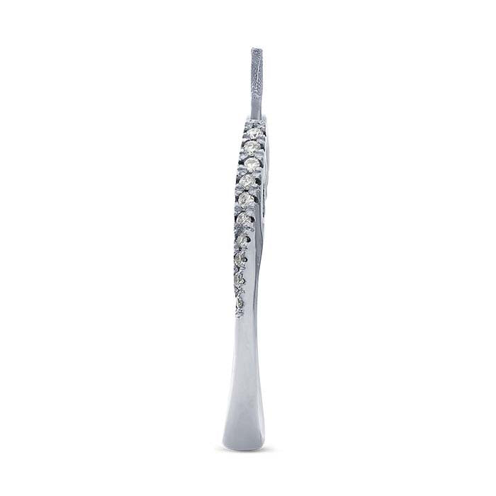 14K White Gold Diamond-Set Pearl Ring Mounting