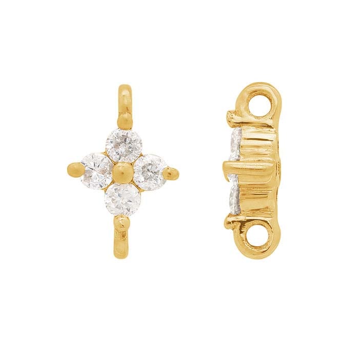 Componente in Oro Giallo 14K con Diamanti Incassati
