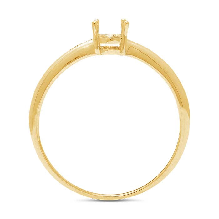 14K Gult Guld 6 x 4 mm Oval Ringfattning