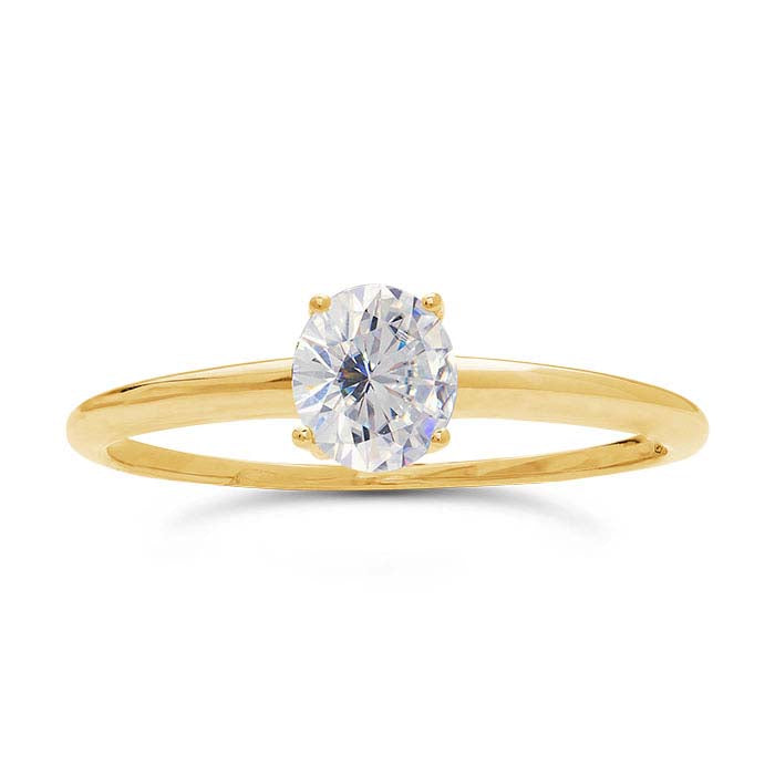 14K Gult Guld 6 x 4 mm Oval Ringfattning