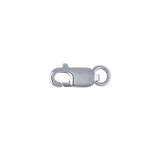 Chiusura a moschettone ovale leggera in oro bianco 14K 14,5 x 4,5 mm con anello aperto
