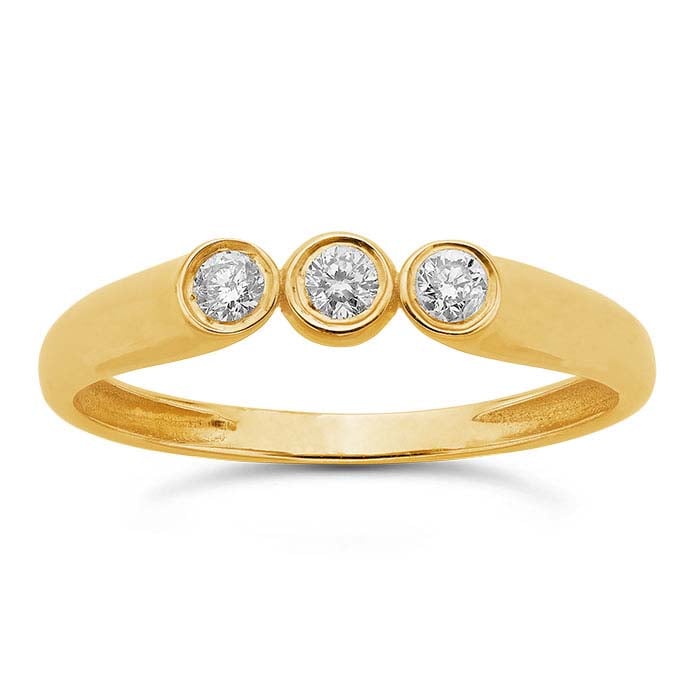 14K Yellow Gold Diamond-Set Ring