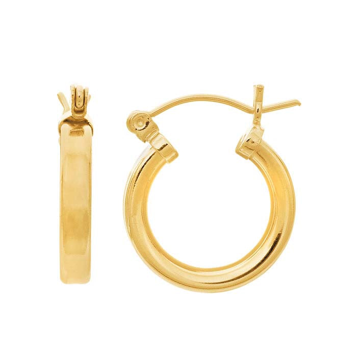14/20 Yellow Gold-Filled 3mm Tubing Hoop Earrings