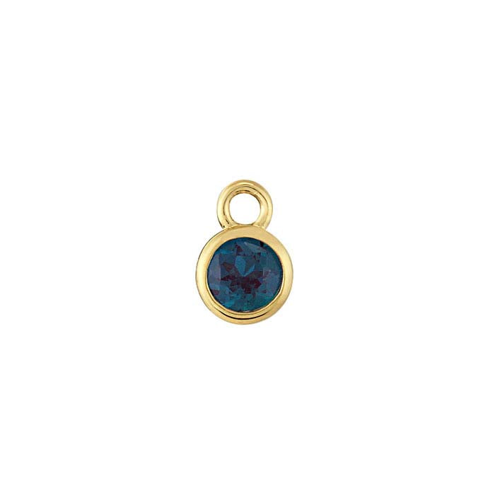 14K Yellow Gold Birthstone-Set Charm