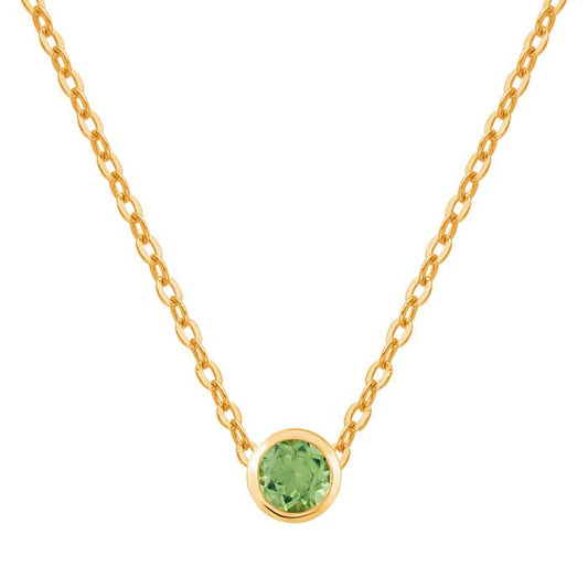 14K Gult Guld 3mm Peridot-Satt Berlock