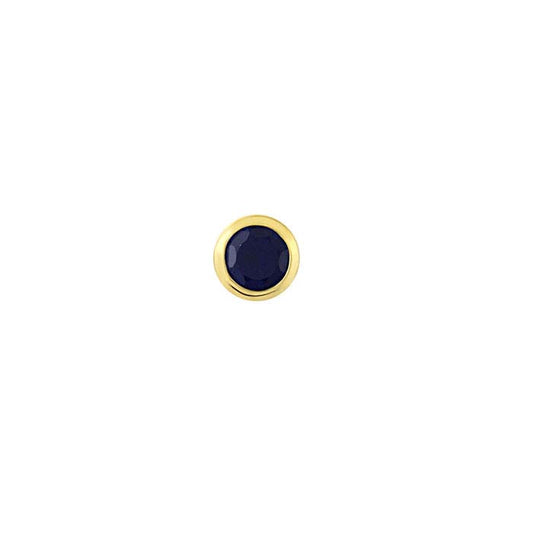 14K Gult Guld 3mm Labbodlad Safirinfattad Berlock